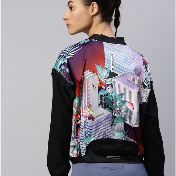 Nike Other - Nike Reversible Japanese Graphic Satin Running Bomber Jacket